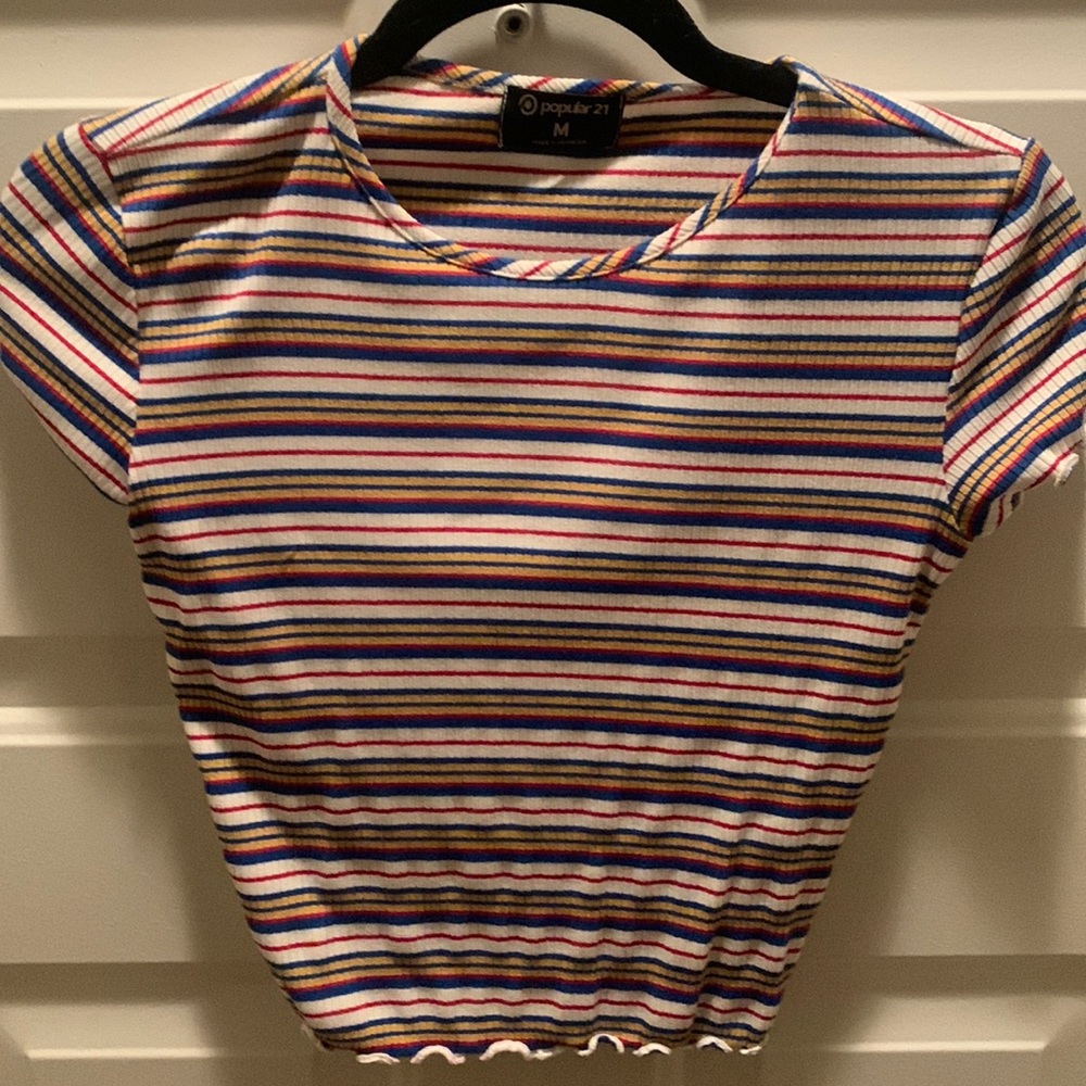Cute stripped crop top